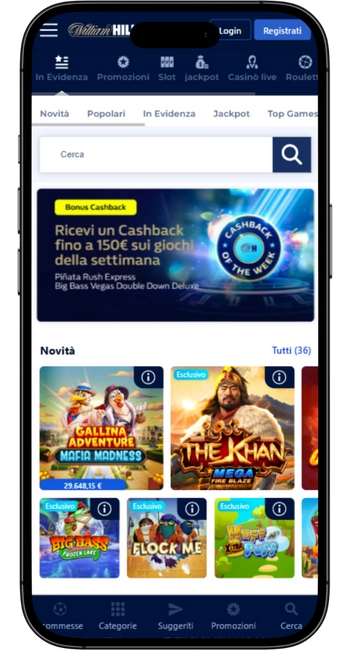 App William Hill per iOS e Android