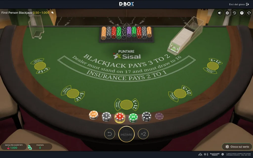 Esempio di gioco a BlackJack in un casinò online