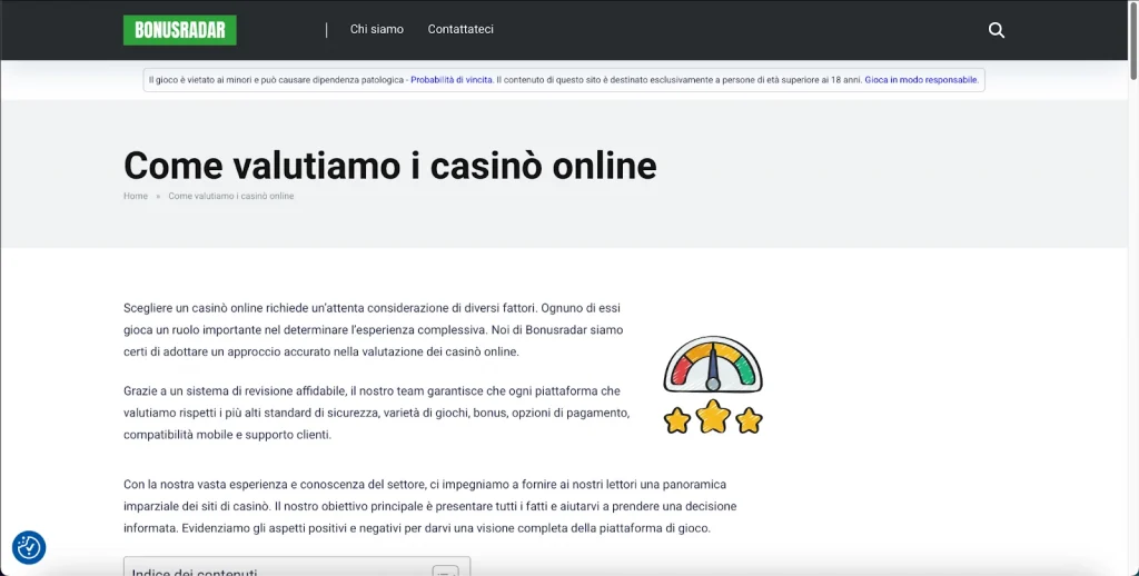 Bonusradar - Come valutiamo i casinò online