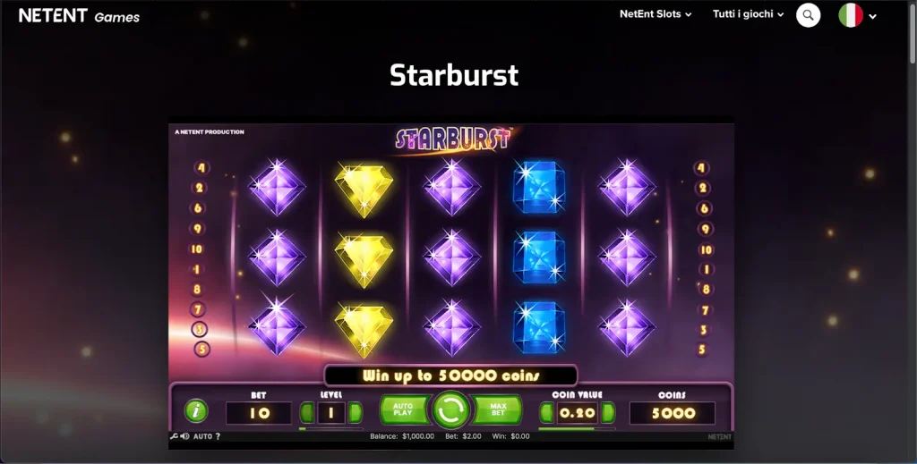 Starburst: Esempio di gioco