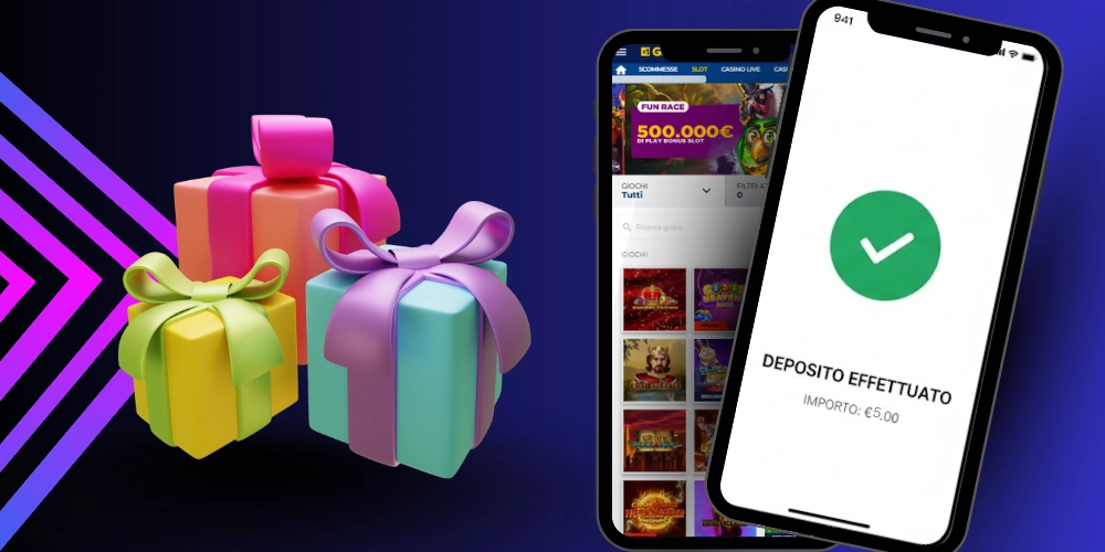 bonus con deposito di 5 eur
