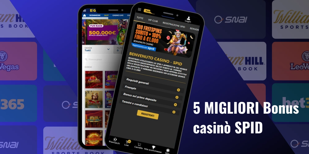5 migliori bonus casinò SPID