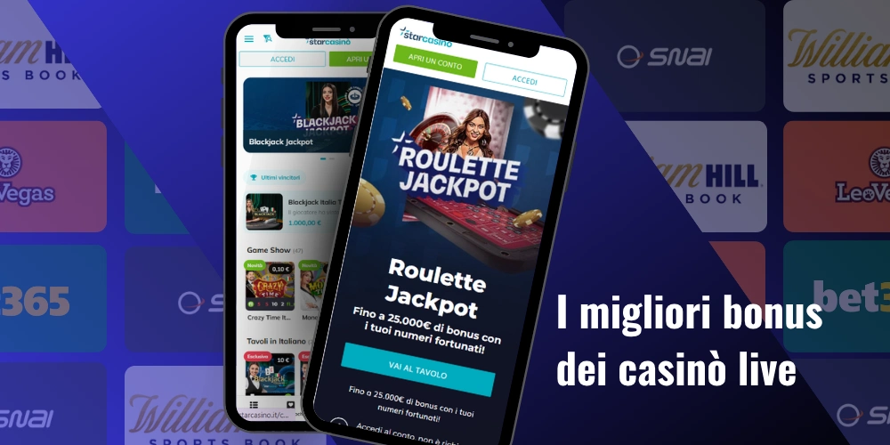 I migliori bonus dei casinò live