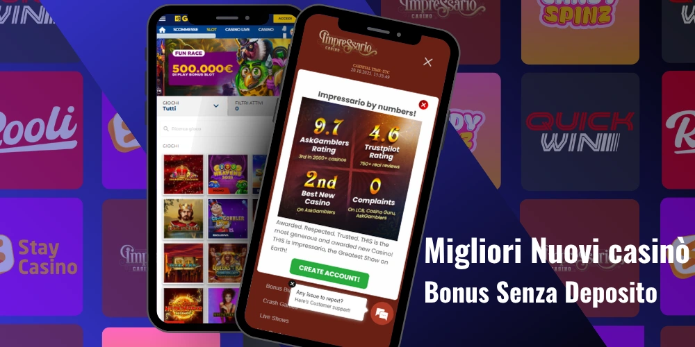 Migliori Nuovi casinò con Bonus Senza Deposito
