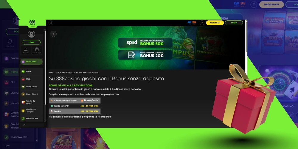Bonus senza deposito 888
