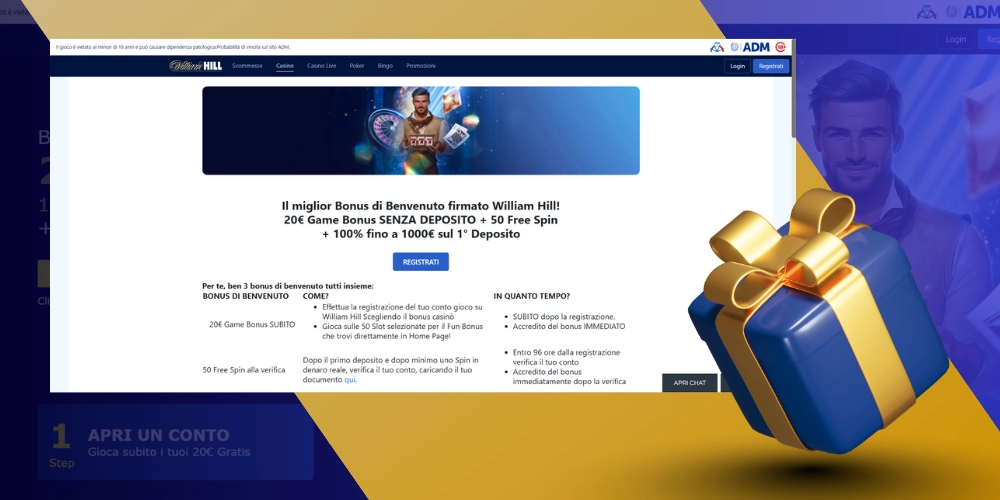 Bonus senza deposito William Hill