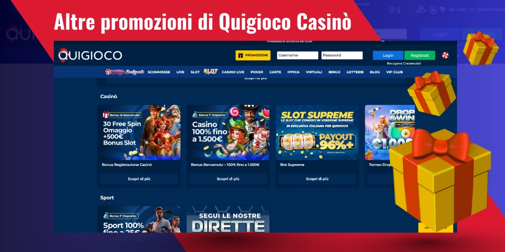 Altre promozioni di Quigioco Casinò