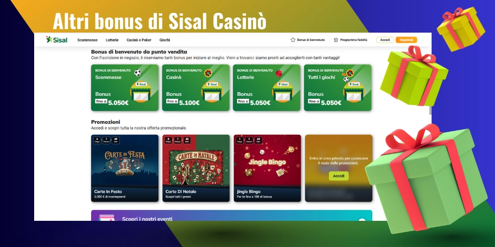 Altri bonus di Sisal Casinò