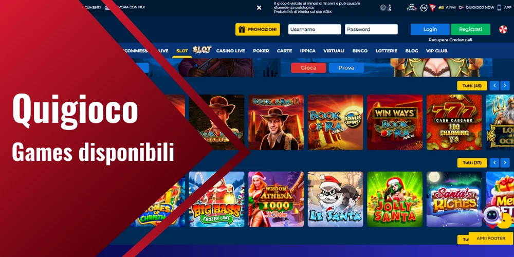Games disponibili su Quigioco
