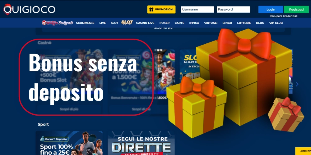 Quigioco Bonus casinò senza deposito