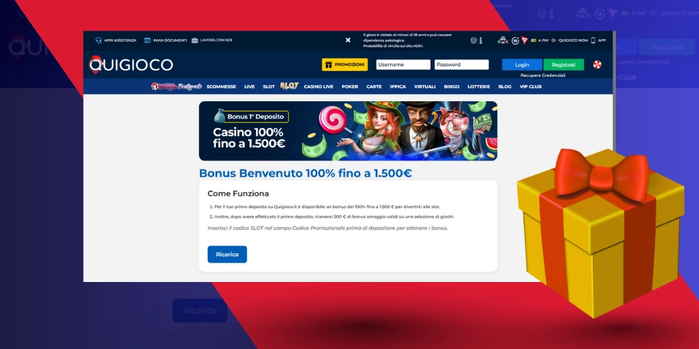 Welcome Bonus nel casinò Quigioco