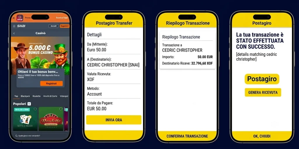 effettua un deposito con Postagiro