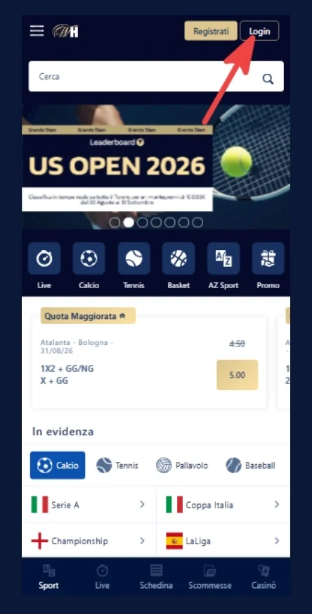 Accedi al tuo conto gioco