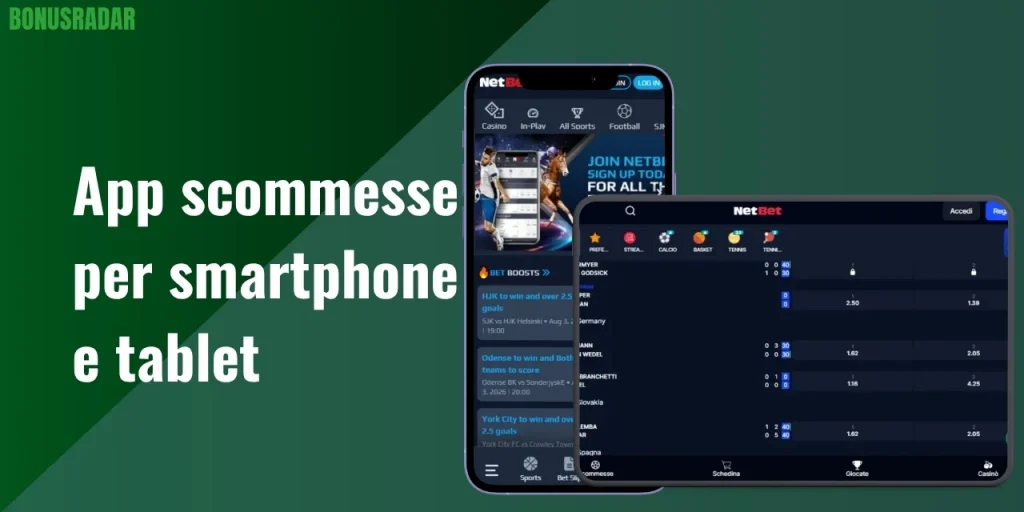 App scommesse per smartphone e tablet