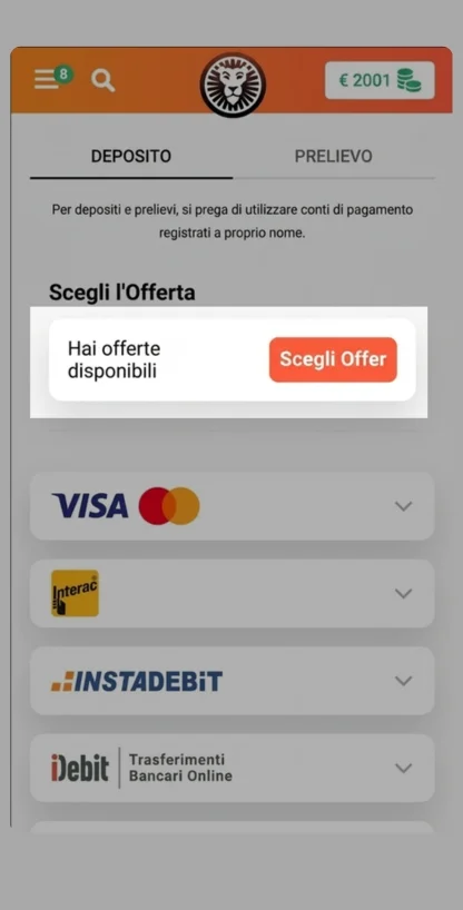 Controlla il bonus attivo leo vegas