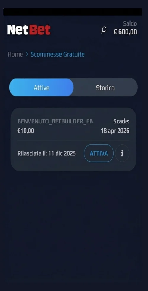 Verifica dei bonus Netbet