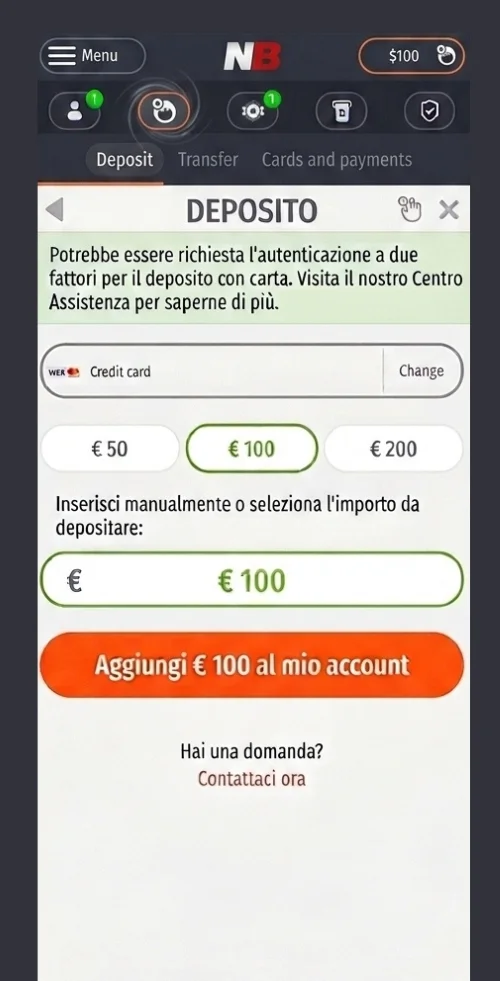Primo deposito Netbet