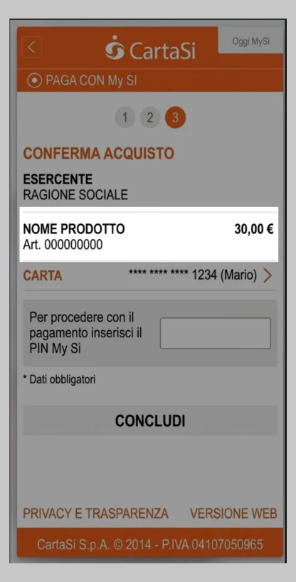 Importo del versamento
