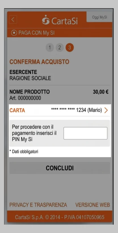 Inserimento dei dati