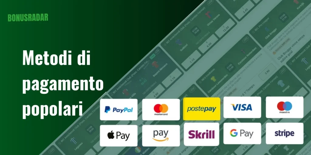 Metodi di pagamento più popolari sui siti scommesse