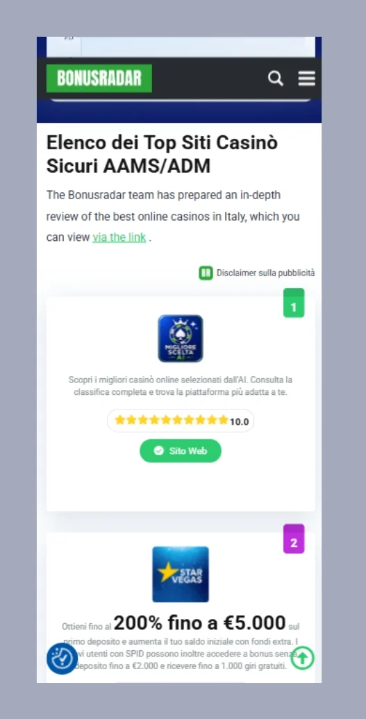 Scelga un bookmaker con licenza ADM