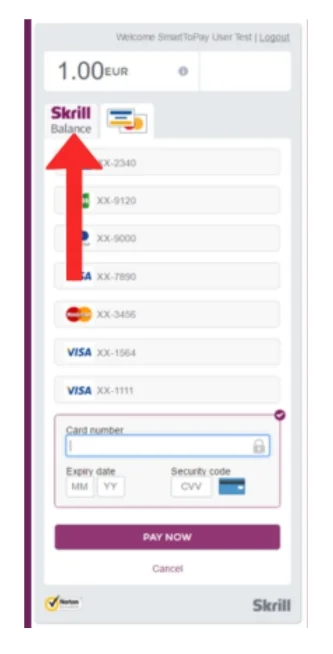 Selezionate il metodo di pagamento